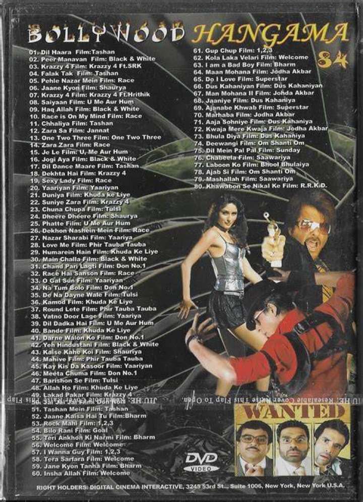 Bollywood Hangama VOLUME 84 80 Tracks On One DVD MUST HAVE DVDs