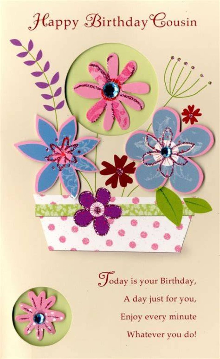 Happy Birthday Cousin Embellished Greeting Card Cards Love Kates