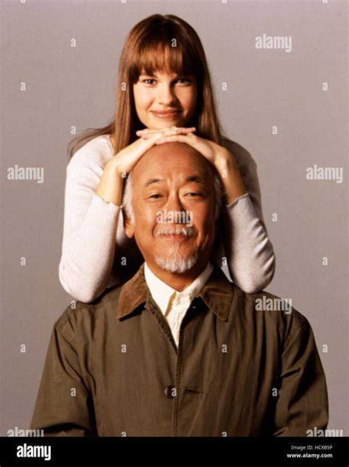 Hilary Swank & Pat Morita in The Next Karate Kid