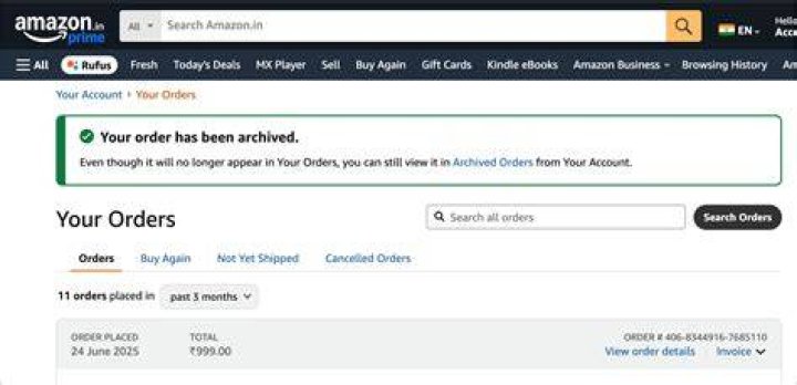 How to Archive Orders and View Archived Orders on Amazon App