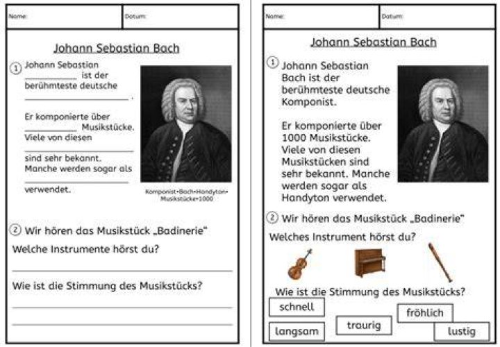 Johann Sebastian Bach Arbeitsbl&auml;tter Grundschule 5 Tipps Nur F&uuml;r Sie