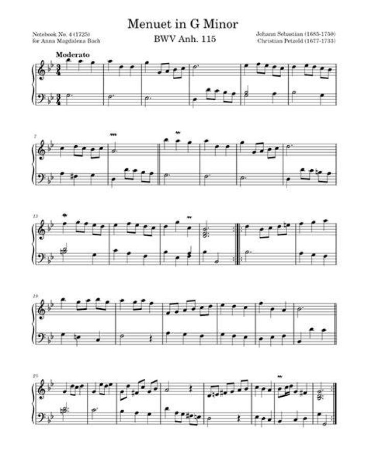 Menuet in G minor BWV Anh. 115 Petzold — Piano & Theory Lessons