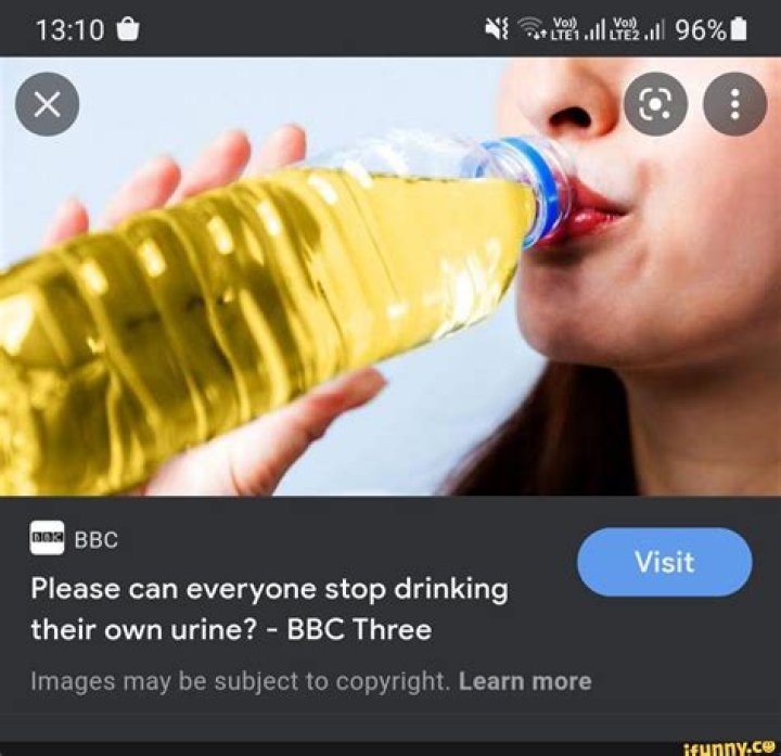 Please can everyone stop drinking their own urine? BBC Three