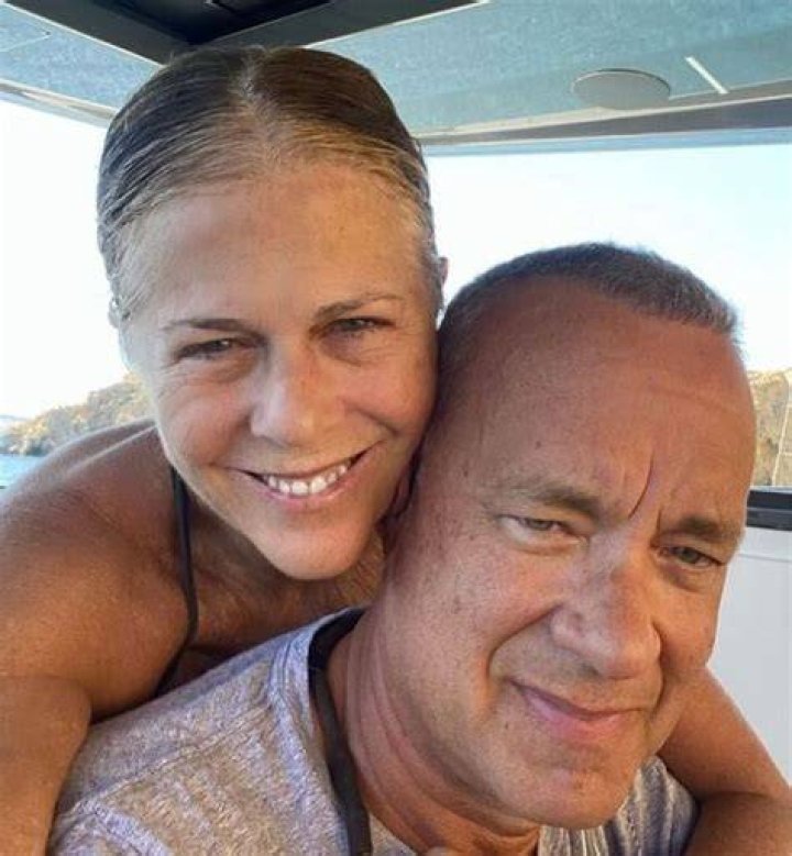 Tom Hanks cuddles up to wife of 28 years Rita Wilson in rare picture