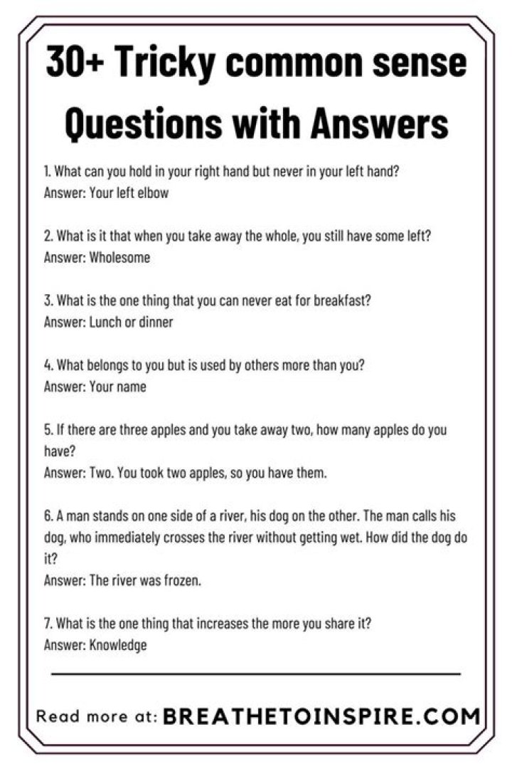 Tricky Question for Teens with an Answer